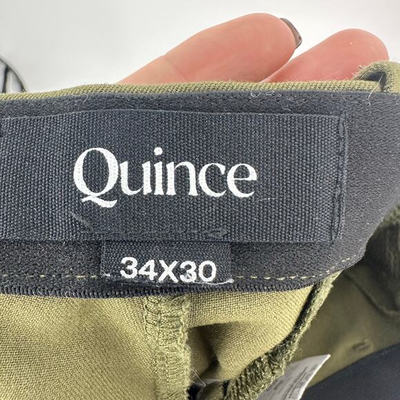 Quince Men’s 34 x 30 Ultra-Stretch 24/7 Smart Chino Athletic Tapered Olive Green - Picture 3 of 11